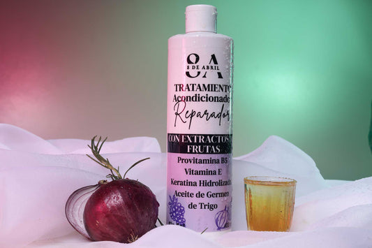 Tratamiento acondicionador con extractos de uva y cebolla